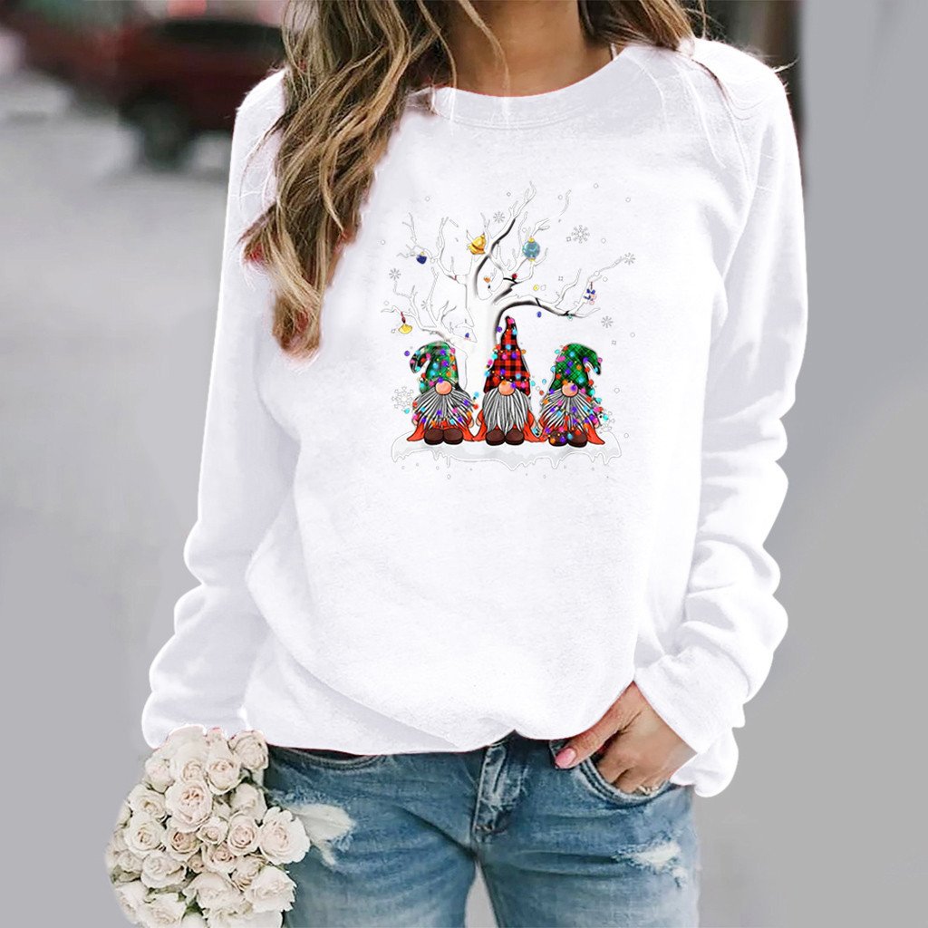 Christmas Tree Print Hoodless Sweatshirt for Women | Streetwear