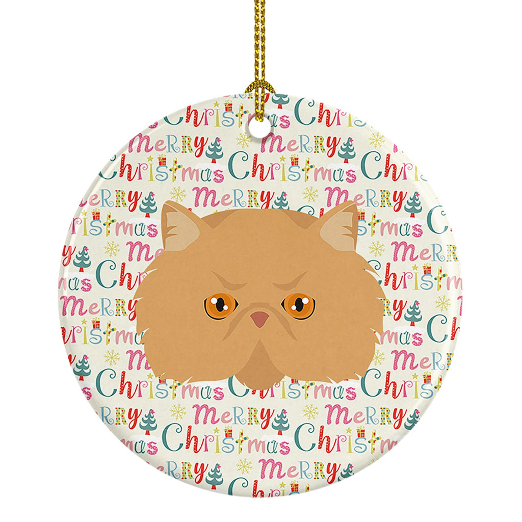Persian Modern Cat Christmas Ceramic Ornament