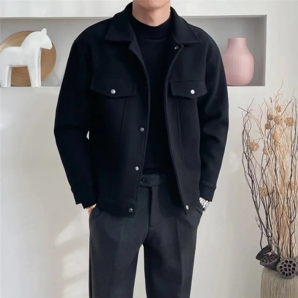 2024 Men's Slim Fit Korean Fashion Turndown Collar Jacket