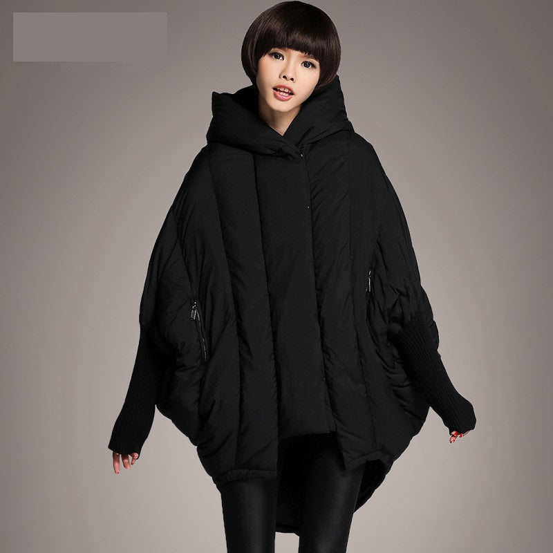 Ladies Hooded Cloak Jacket with Pockets
