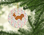Nordic Spitz Merry Christmas Ceramic Ornament