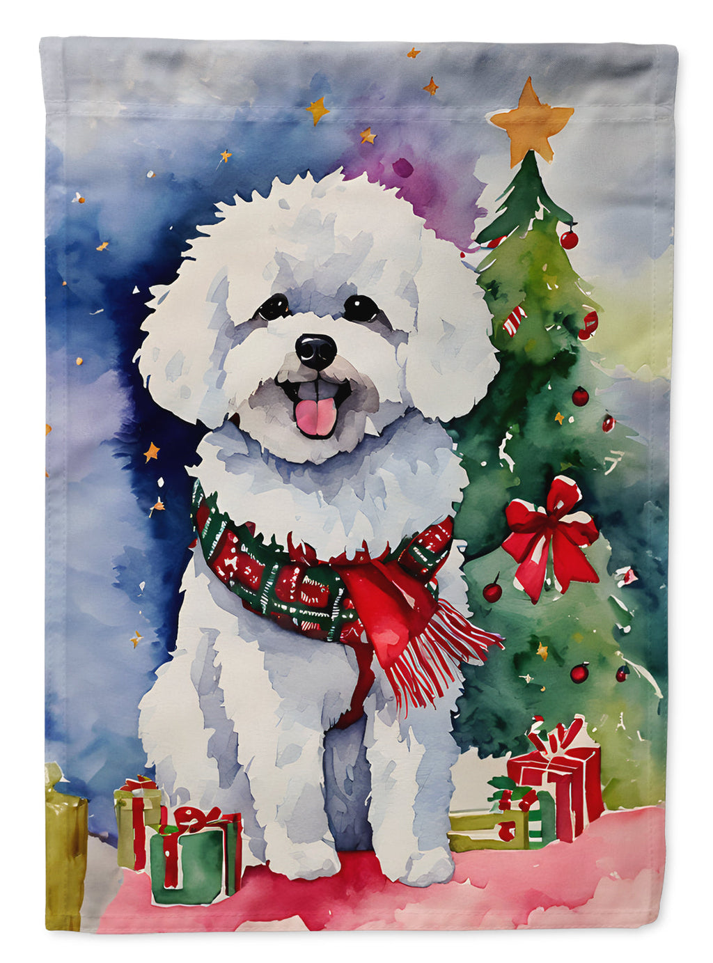 Bichon Frise Christmas Garden Flag