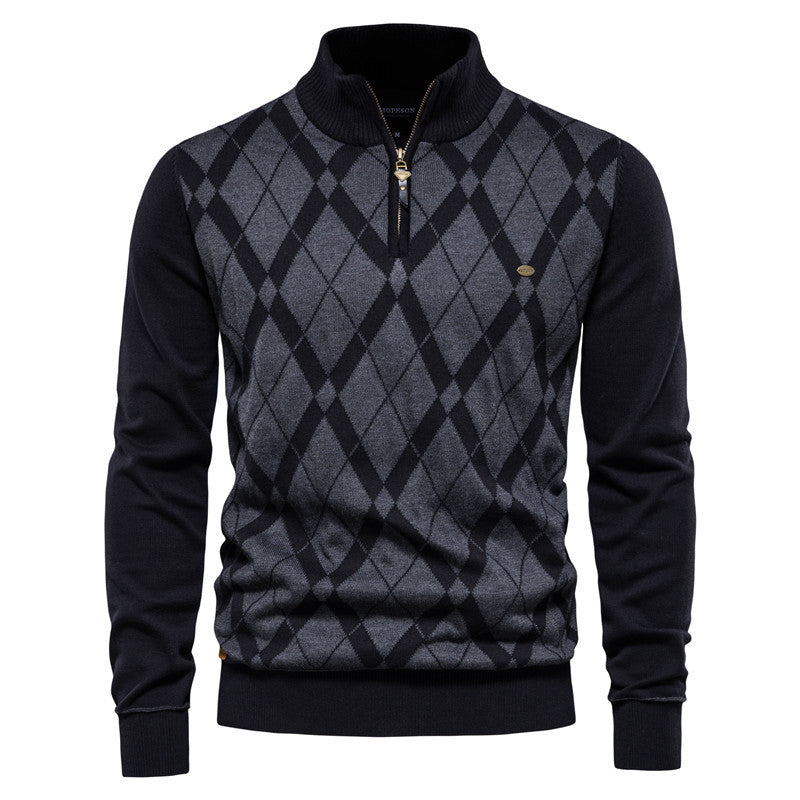 Men's Long Sleeve Half Zip British Sweater