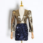 Stylish V-Neck Crop Top & High-Waisted Skirt Set