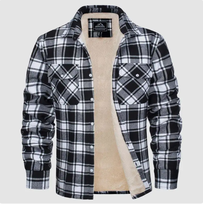 Men's Fleece-Lined Plaid Jacket