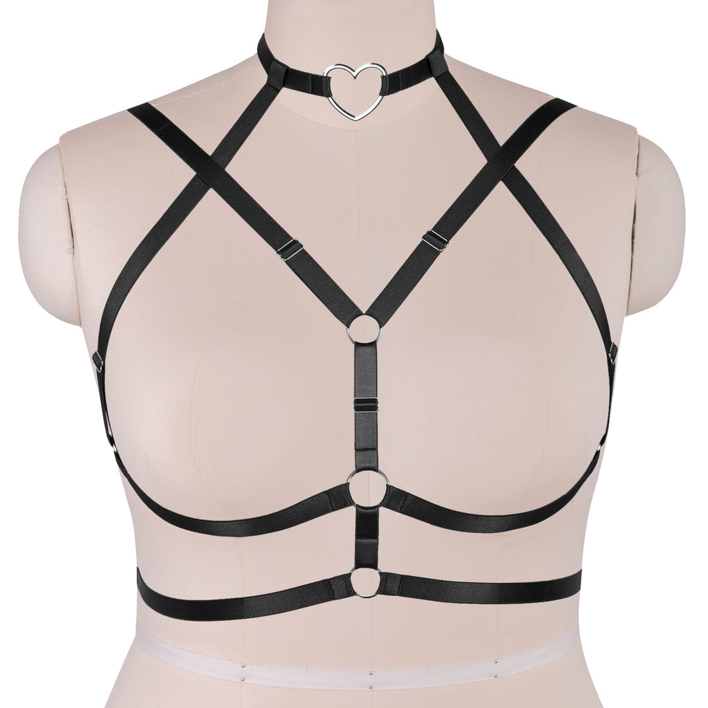 Plus Size Heart Bikini Top - Simple Punk Style