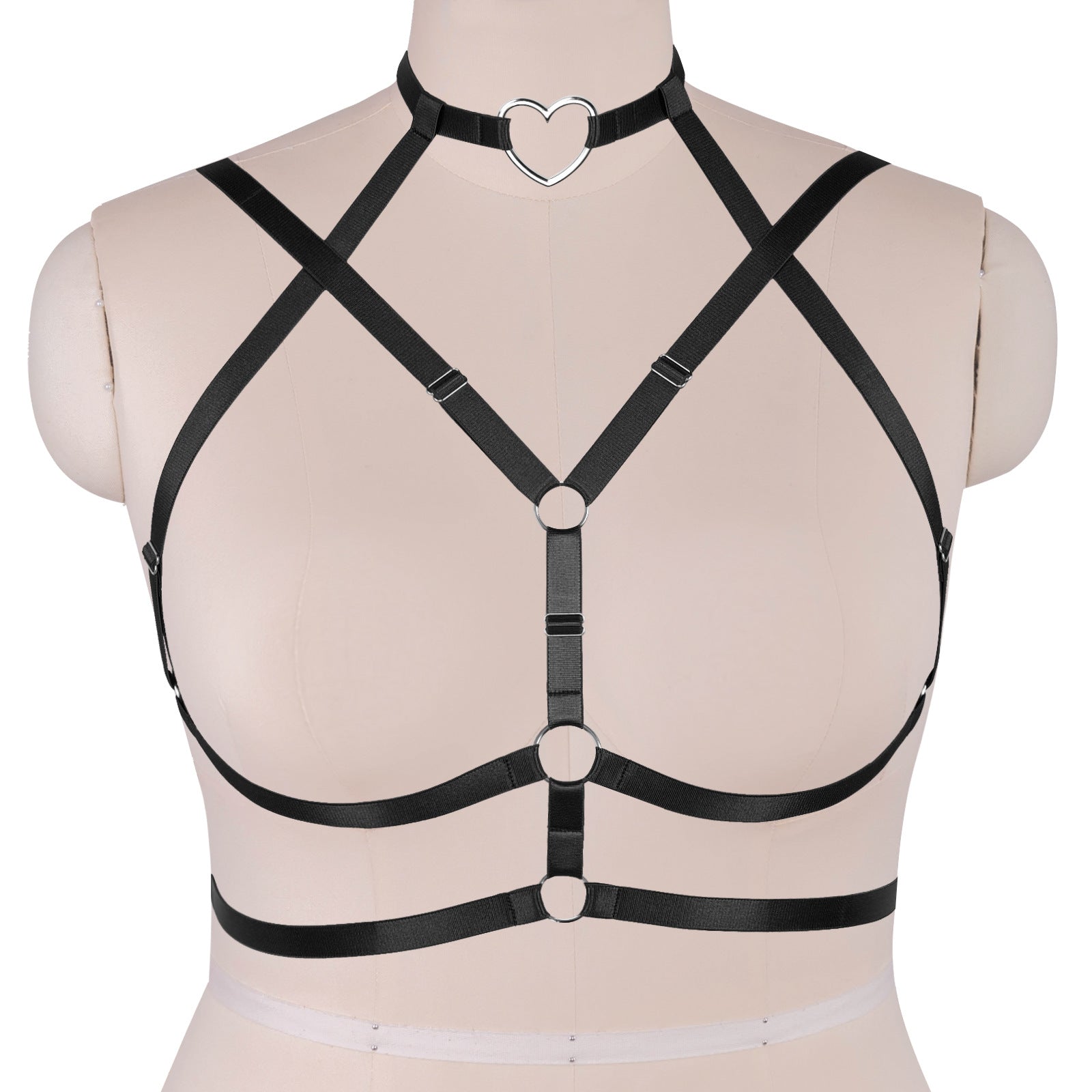 Plus Size Heart Bikini Top - Simple Punk Style