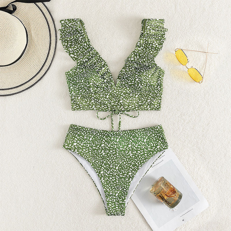 2024 Women's Fashion Ruffled Bikini Swimsuit Set
