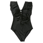 Leopard Print Cutout One-Piece Bikini Swimsuit