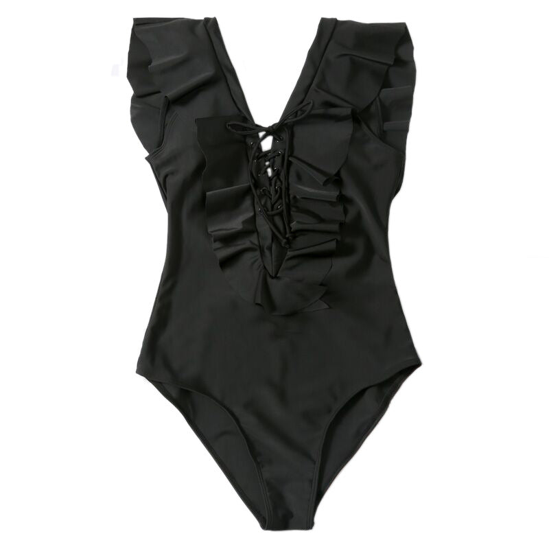 Leopard Print Cutout One-Piece Bikini Swimsuit