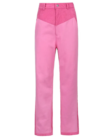 Contrast Stitch Corduroy Pants