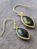 Geometrical Shape Stone Dangle Earrings