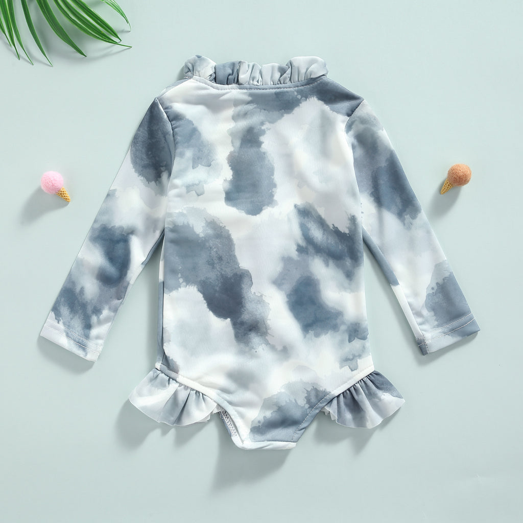 Quick-Dry Sun Protection One-Piece Swimsuit for Girls