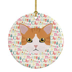 European Shorthair Cat Christmas Ceramic Ornament