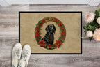 Flat-Coated Retriever Christmas Flowers Doormat