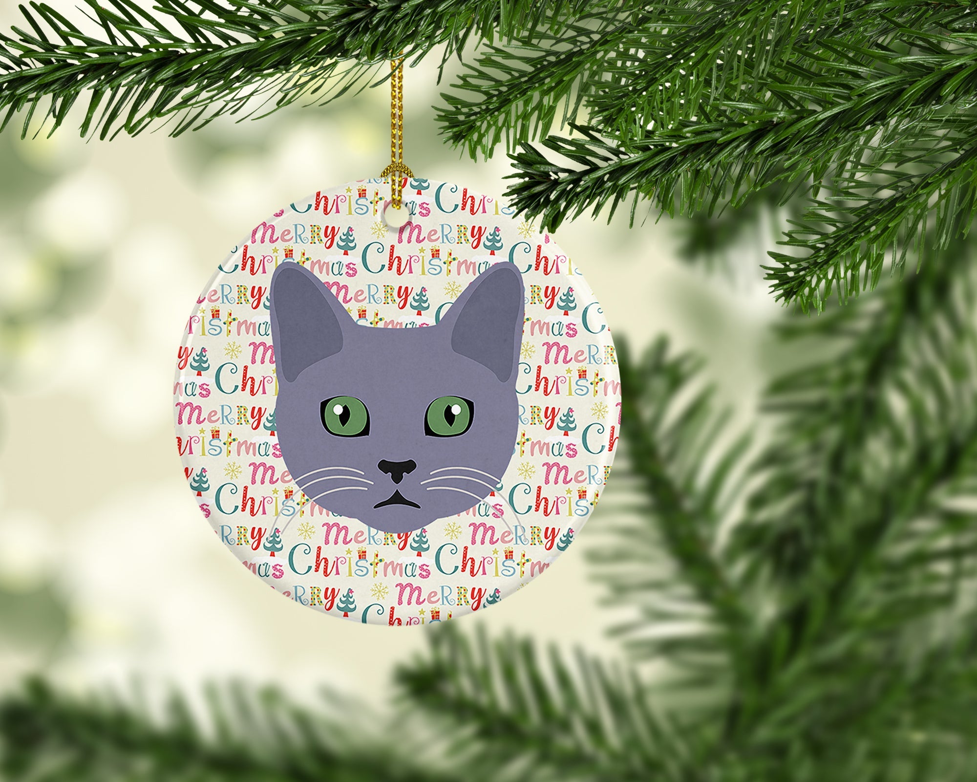 Korat Cat Christmas Ceramic Ornament