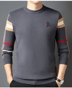 Men's Thin Color-Blocked Knit Base Layer Sweater