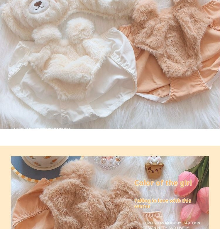 Cute Bear Japanese Bra Set
