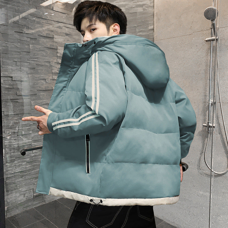 Hooded Thick Cotton-padded Men's Bread Jacket