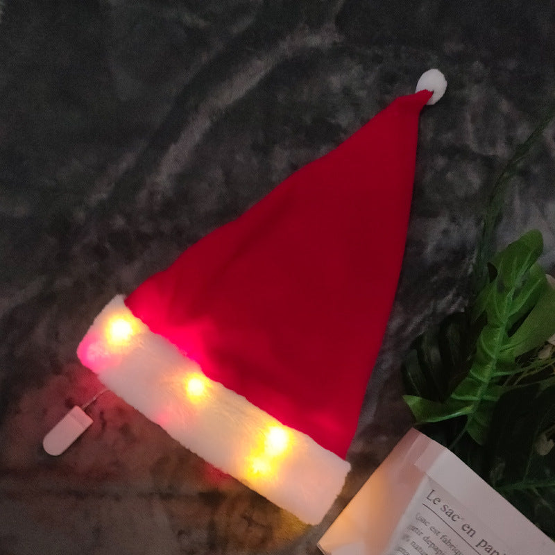 Colorful LED Christmas Hat for Seniors | Embroidered Cap