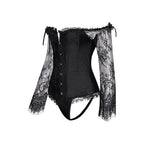 Sexy Lace Bodysuit with Back Tie and Long Sleeves