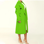 Women's Stylish Mid-Length Solid Color Polo Coat
