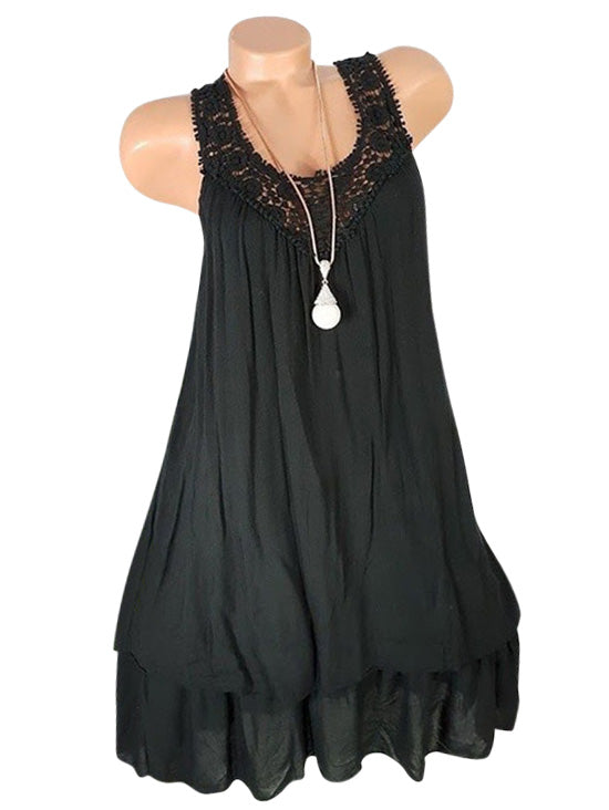 Amazon 2019 Hot Sale Women's Sleeveless Lace Dress