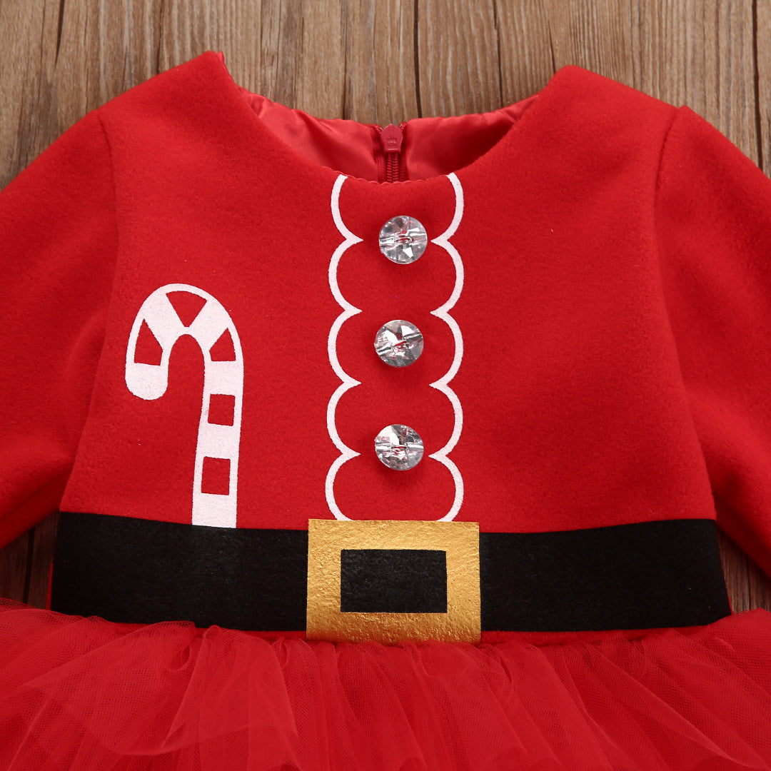 New Autumn Infant Christmas Dress with Long Sleeves