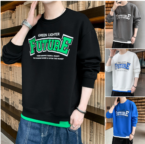 Men's Future Lighter Sweatshirt with Letter Print (One Piece)