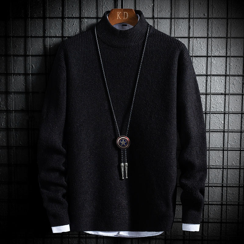 Thick Casual Long-Sleeved Youth Half Turtleneck Sweater