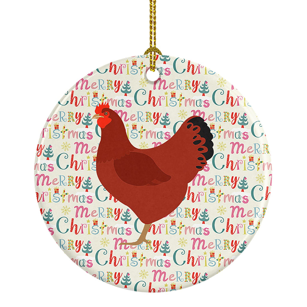 New Hampshire Red Chicken Christmas Ceramic Ornament