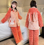 Coral Fleece Pajamas for Women and Children