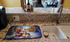 Chinese Crested and Santa Claus Dish Drying Mat