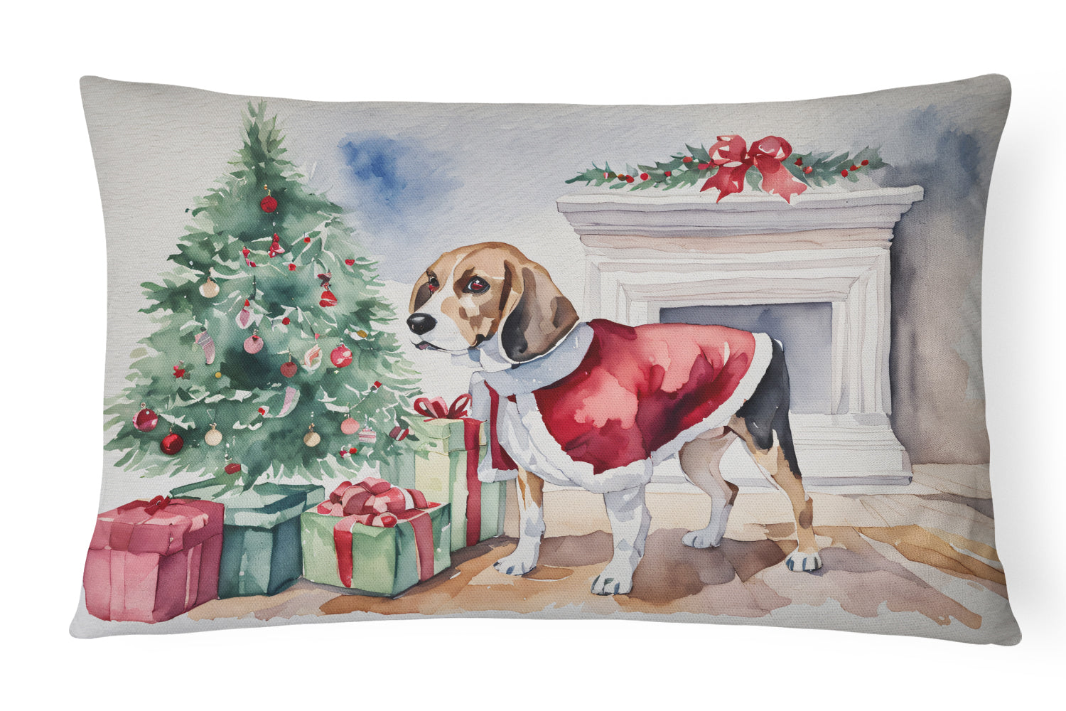 Beagle Christmas Throw Pillow