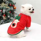 Pet Plus Velvet Christmas Sweater with Print Design