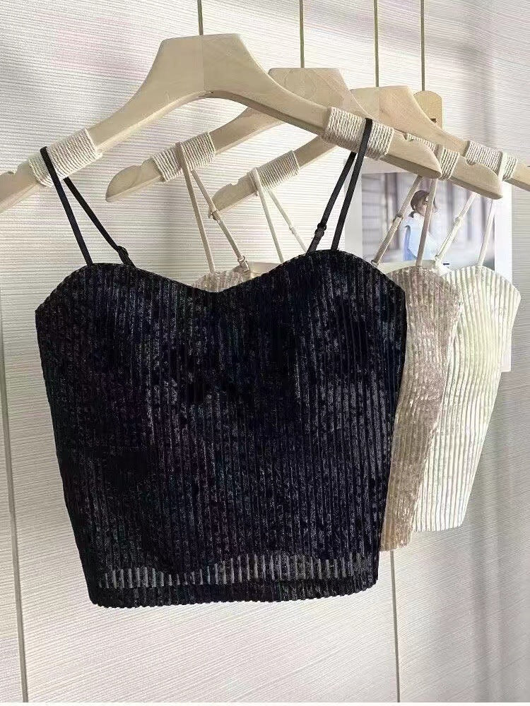 Velvet Padded Camisole Bralette