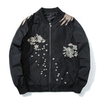 Spring Pilot Bomber Jacket with Bird Embroidery for All