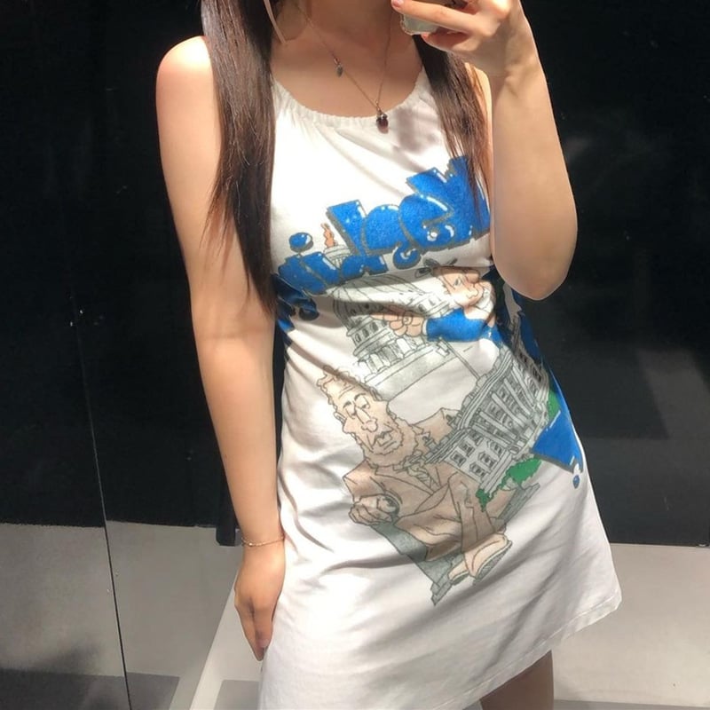 Comic Graffiti Print Spaghetti Strap Summer Dress