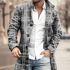 Men's Woolen Stand Collar Medium Long Casual Coat
