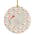 White Holland Turkey Christmas Ceramic Ornament