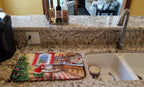 Cookies with Santa Claus Mrs. Claus Dish Drying Mat