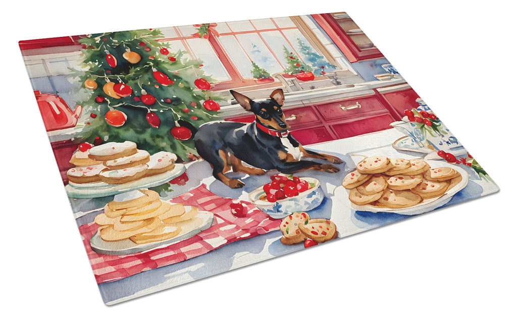 Miniature Pinscher Christmas Cookies Glass Cutting Board