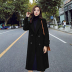 Trendy Smog Blue Women's Wool Coat