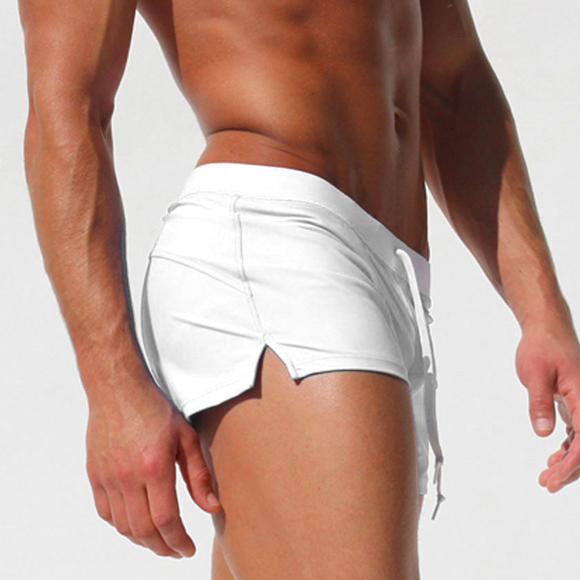 Men's Low-Waist Quick-Dry Square-Leg Swim Trunks