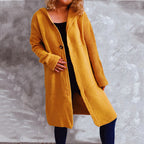 Women's Hooded Long Knitted Cardigan Sweater