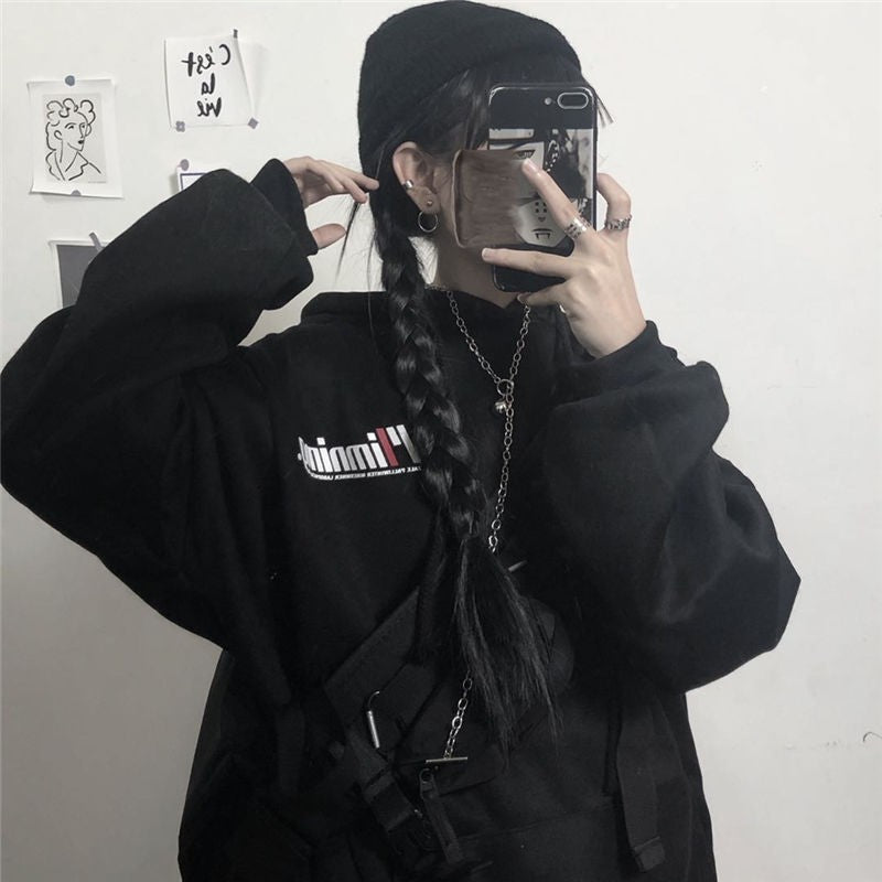 Fashion Printed Hoodie Long Blouse | Streetwear