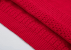 Women's Red Round-neck Pullover Sweater | Streetwear