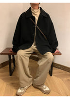 Y2K Korean Style Loose High-End Short Wool Coat for Men