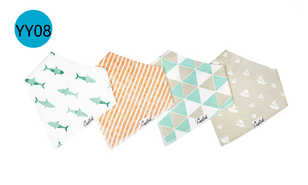 Double Triangle Cotton Scarf for Babies with Snap Buckle