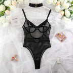 New Women's Sexy Bodysuit with Metal Neckline Design